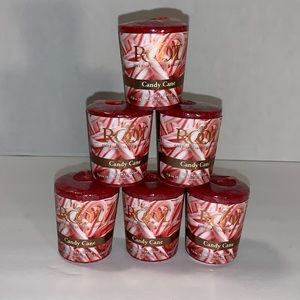 Root votive candles lot of 6 candy cane